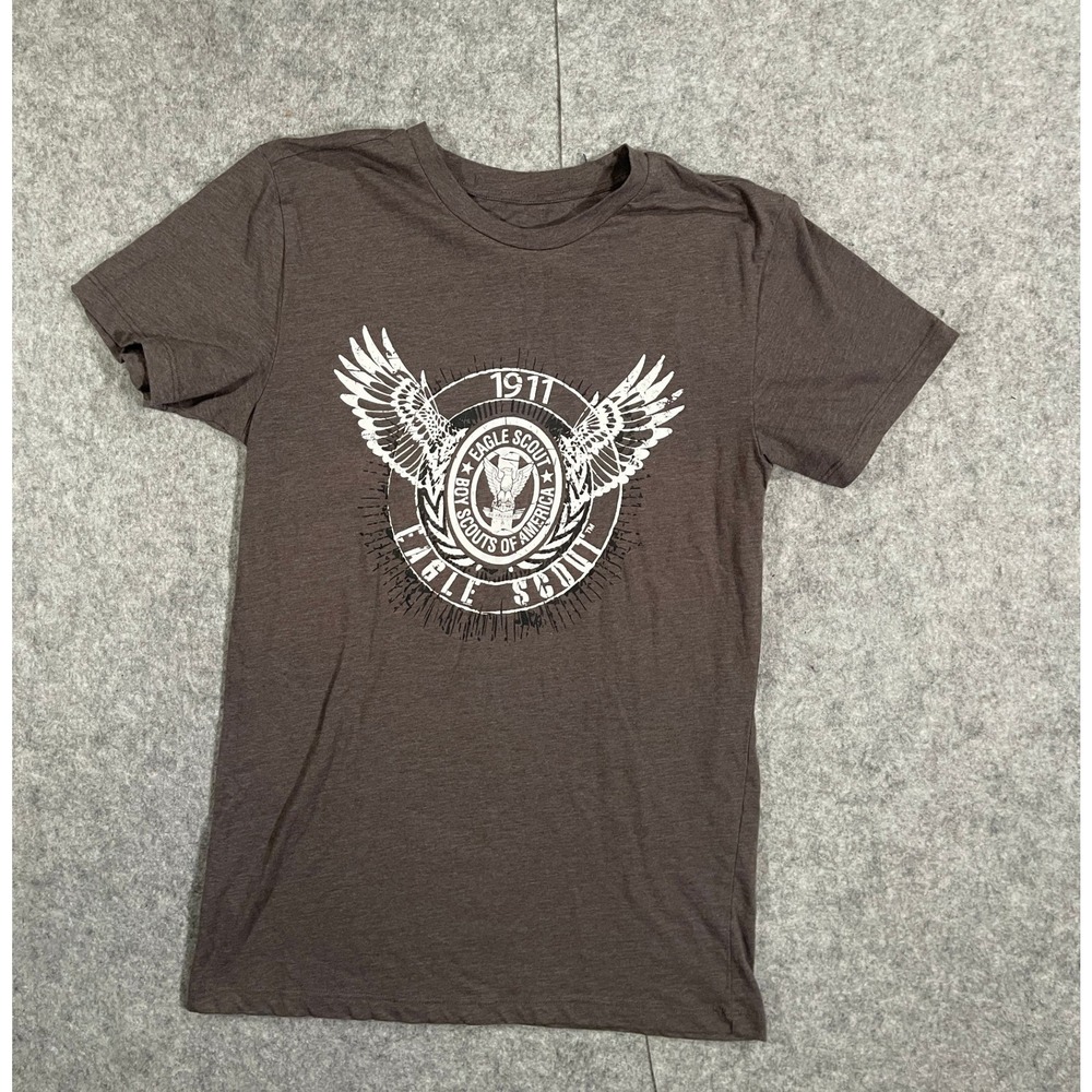 Boy Scouts of America Eagle Scout T-Shirt Brown Graphic Tee Mens Small 1911 BSA